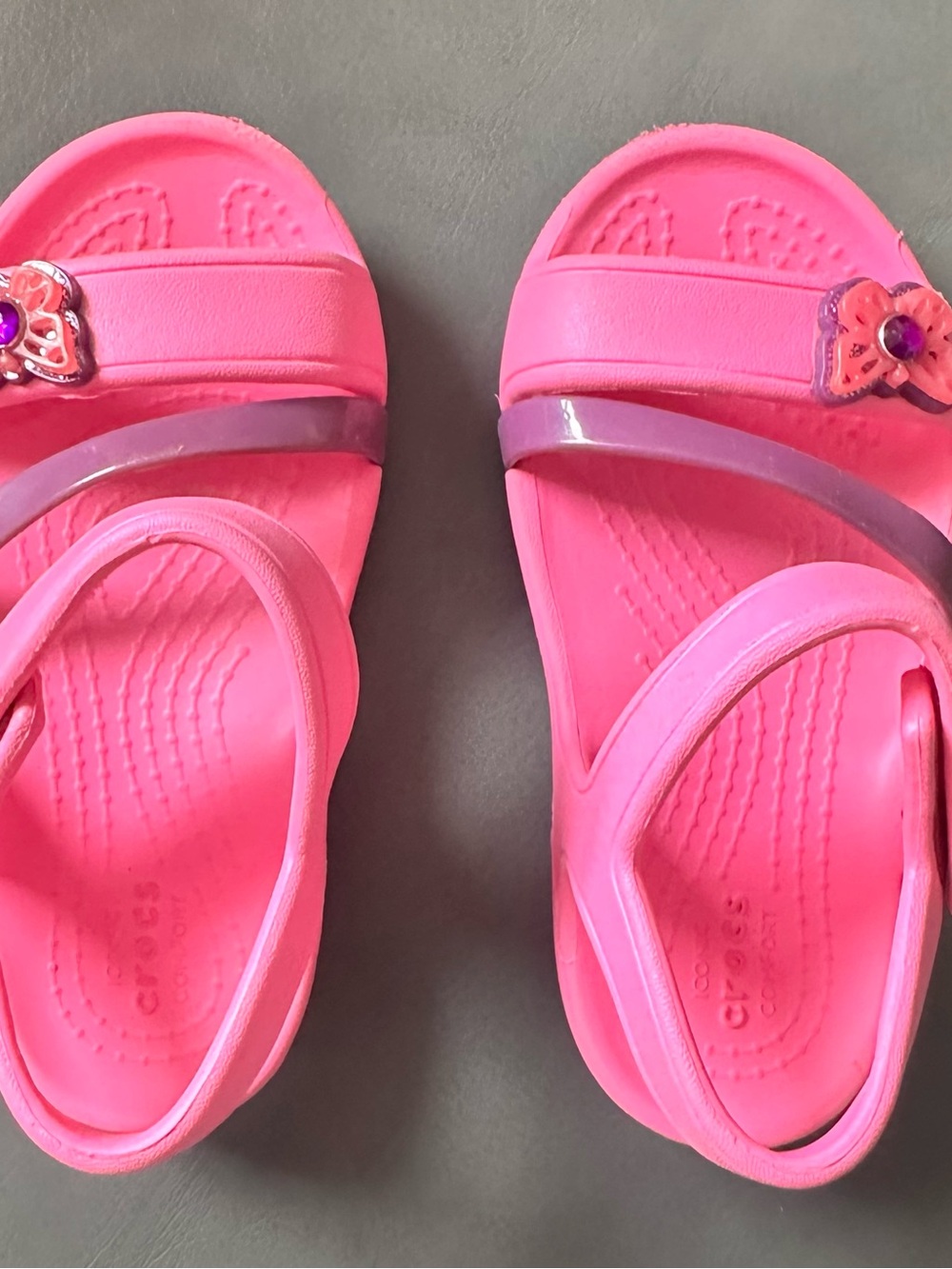 CROCS Kids Pink Flower Jelly Strap Sandals
